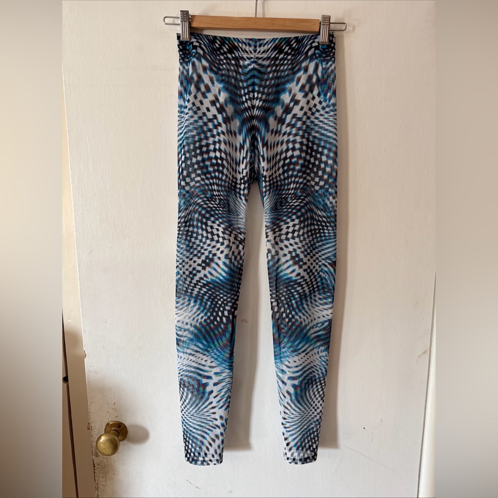 Candy Catz Pimped Mesh Leggings Art Print BlueGrey  Womens Med